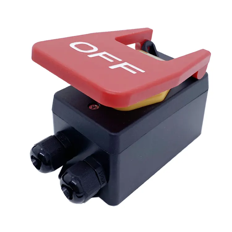 16A stor rød OFF-panel trykknap elektromagnetisk kontakt med boks