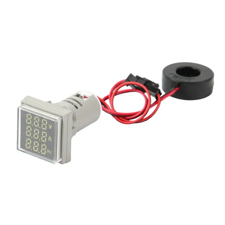 Digital AC voltmeter, amperemeter og Hz Square Triple Display Indikatorlys