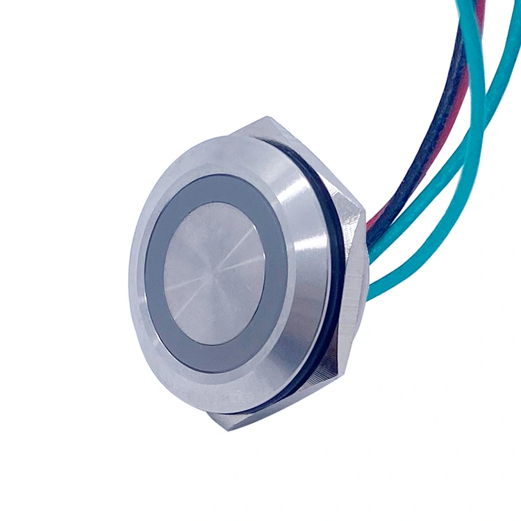 Ultrakort type metaltrykknapkontakt med LED-lys